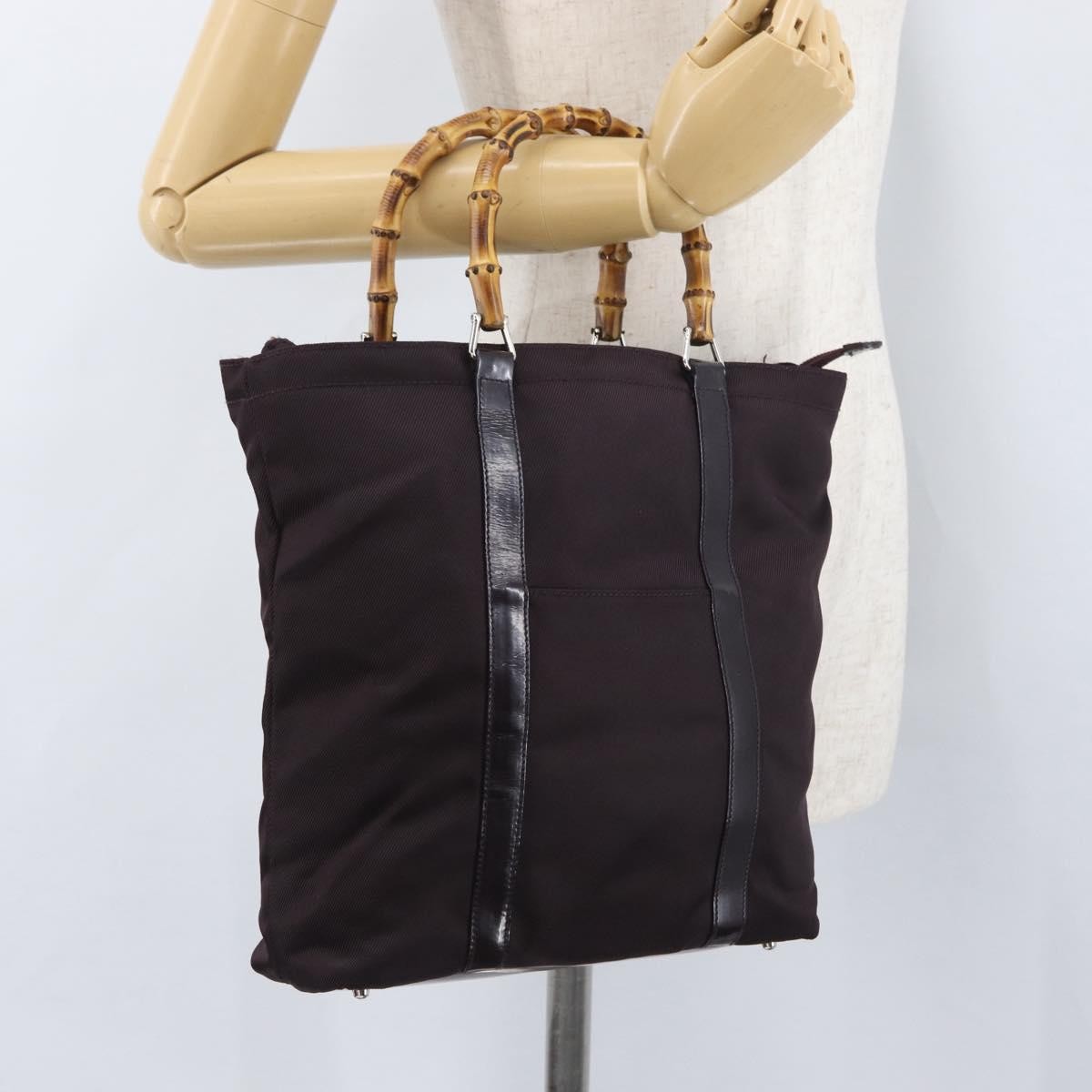 Gucci Bamboo Canvas, Purple, Canvas, Tote Bag