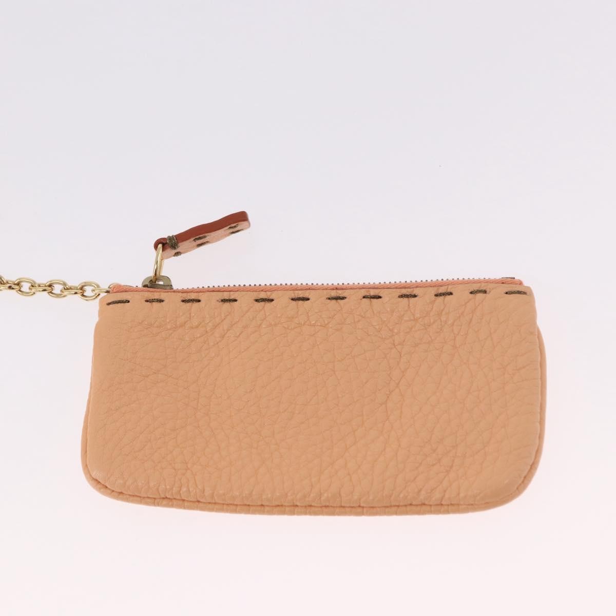 Fendi Selleria Carla Leather, Orange, Leather, Tote Bag