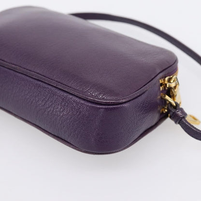 Miu Miu Double Zip Pochette Leather, Purple, Leather, Clutch