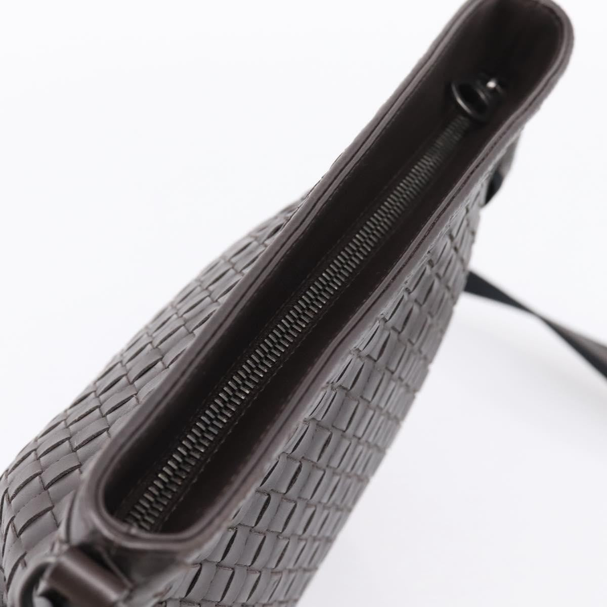 Bottega Veneta Flat Messenger Intrecciato Nappa, Brown, Leather, Handbag