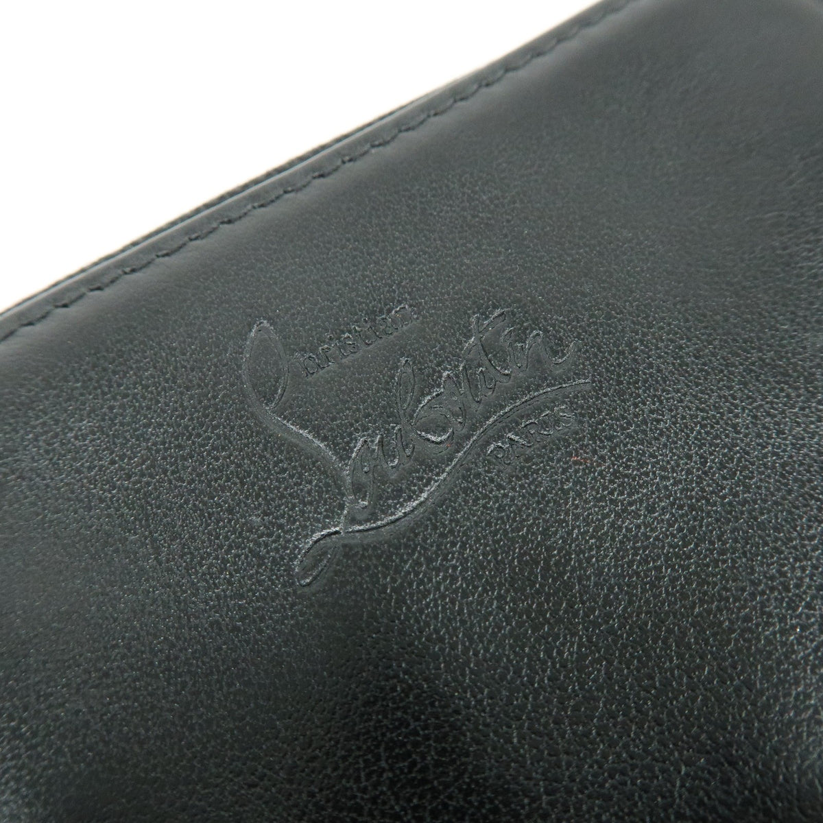 Christian Louboutin Panettone Coin Purse Spiked Leather, Black, Leather, Wallet