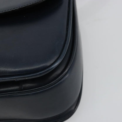 Celine Flap Shoulder Leather, Navy, Leather, Shoulder Bag