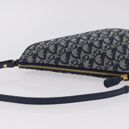 Christian Dior Vintage Saddle Bag Canvas, Navy, Canvas, Clutch