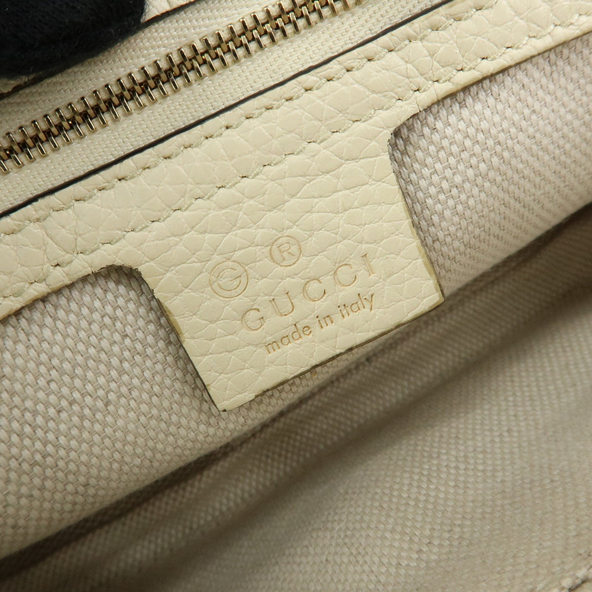 Gucci Soho Chain Leather, White, Leather, Crossbody Bag