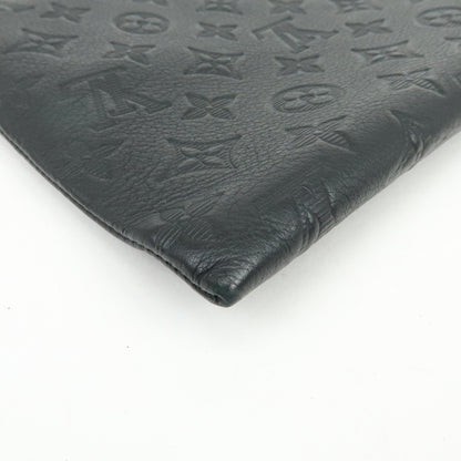 Louis Vuitton Pochette To-Go Monogram Shadow Leather, Black, Leather, Clutch