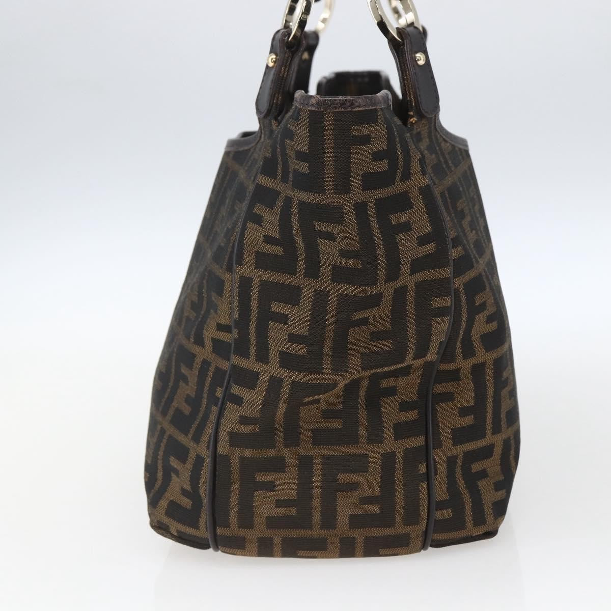 Fendi Chef Pleated Shopping Tote Zucca Canvas, Brown, Canvas, Tote Bag