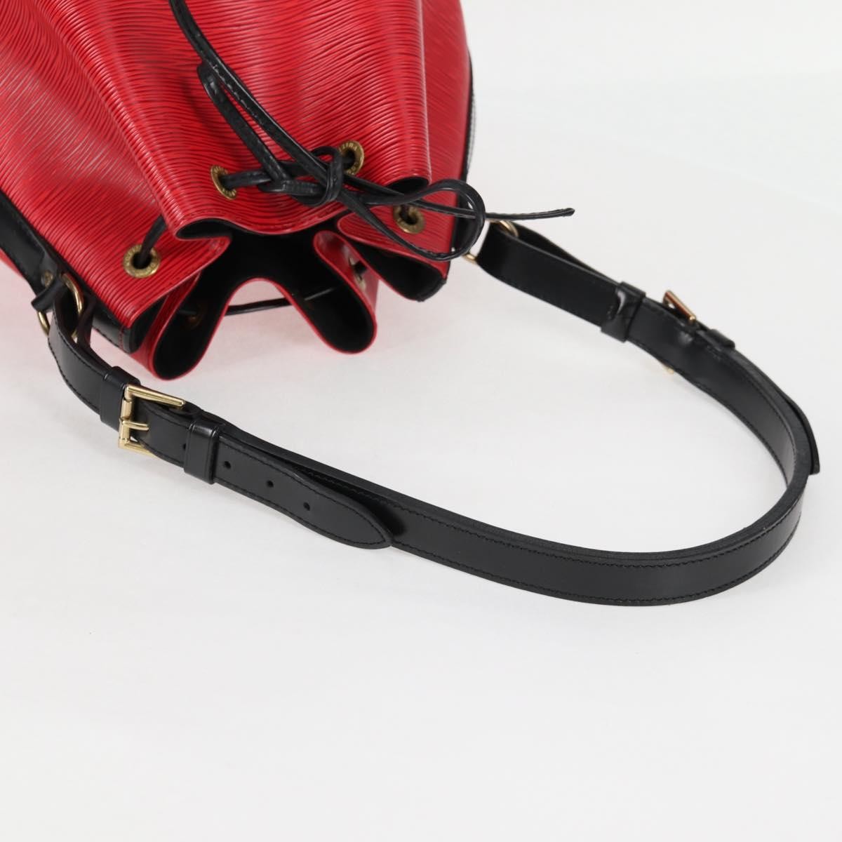 Louis Vuitton Bicolor Petit Noe Epi Leather, Red, Leather, Handbag