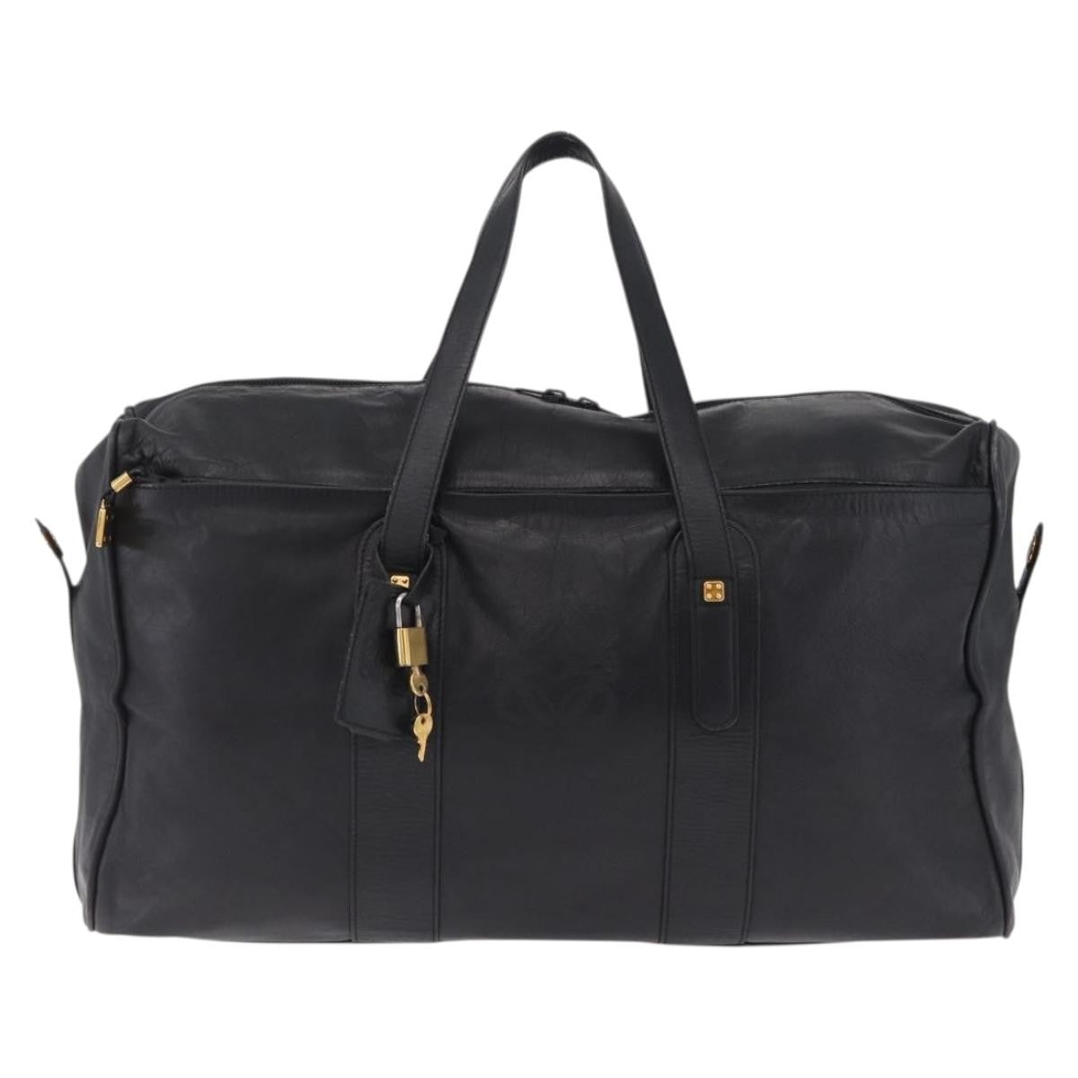Loewe Travel Line Boston, Black, Leather, Travel Bag
