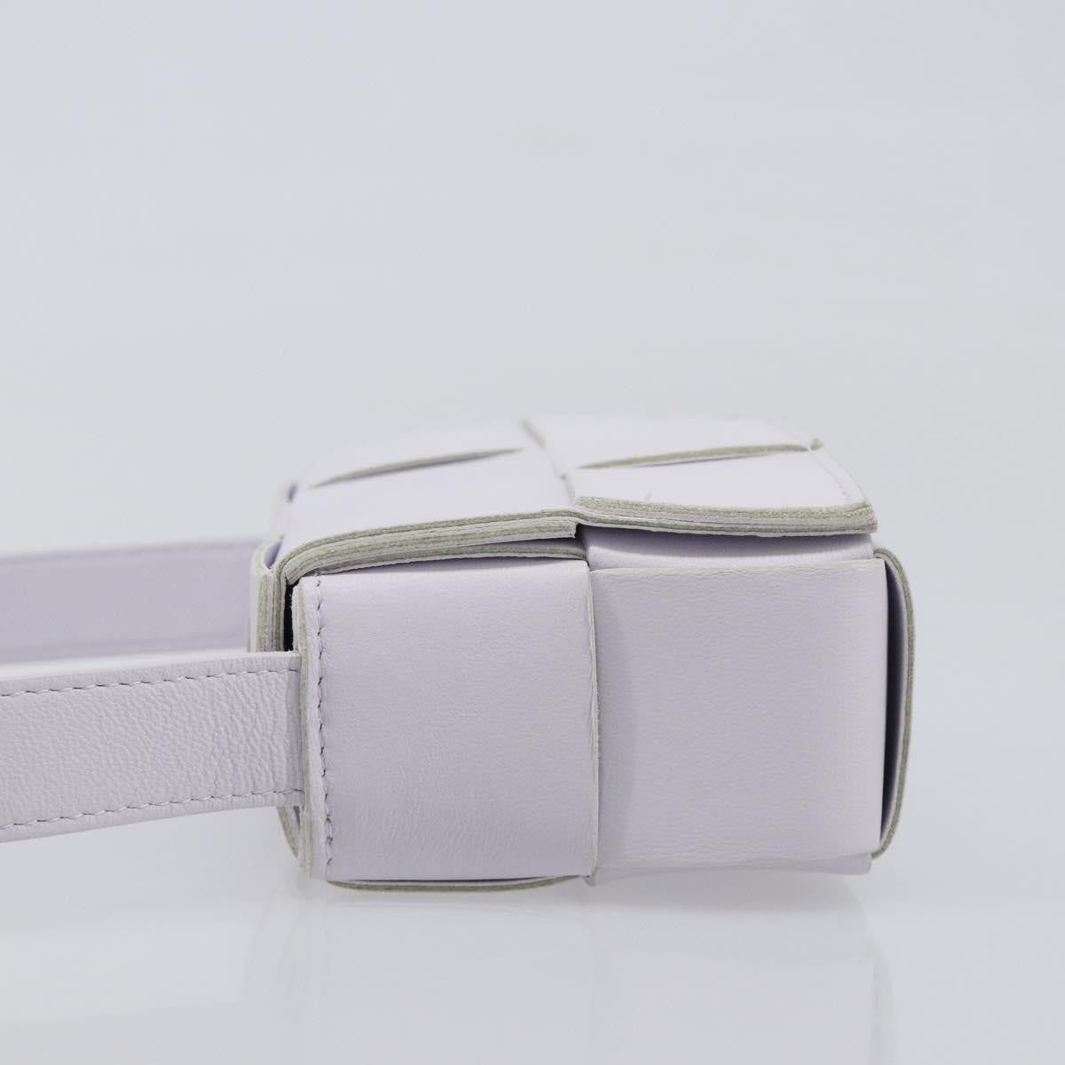 Bottega Veneta Cassette Maxi Intrecciato Leather, White, Leather, Clutch