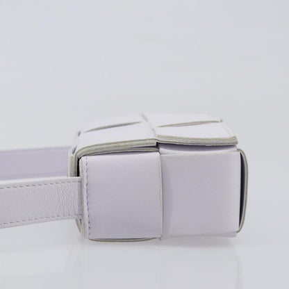 Bottega Veneta Cassette Maxi Intrecciato Leather, White, Leather, Clutch
