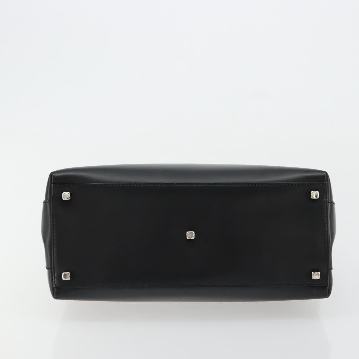 Salvatore Ferragamo Double Gancini Side Buckle Leather, Black, Leather, Tote Bag