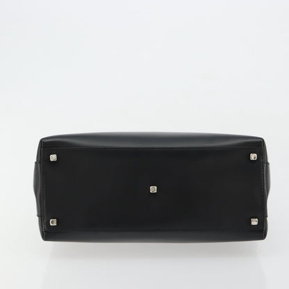 Salvatore Ferragamo Double Gancini Side Buckle Leather, Black, Leather, Tote Bag