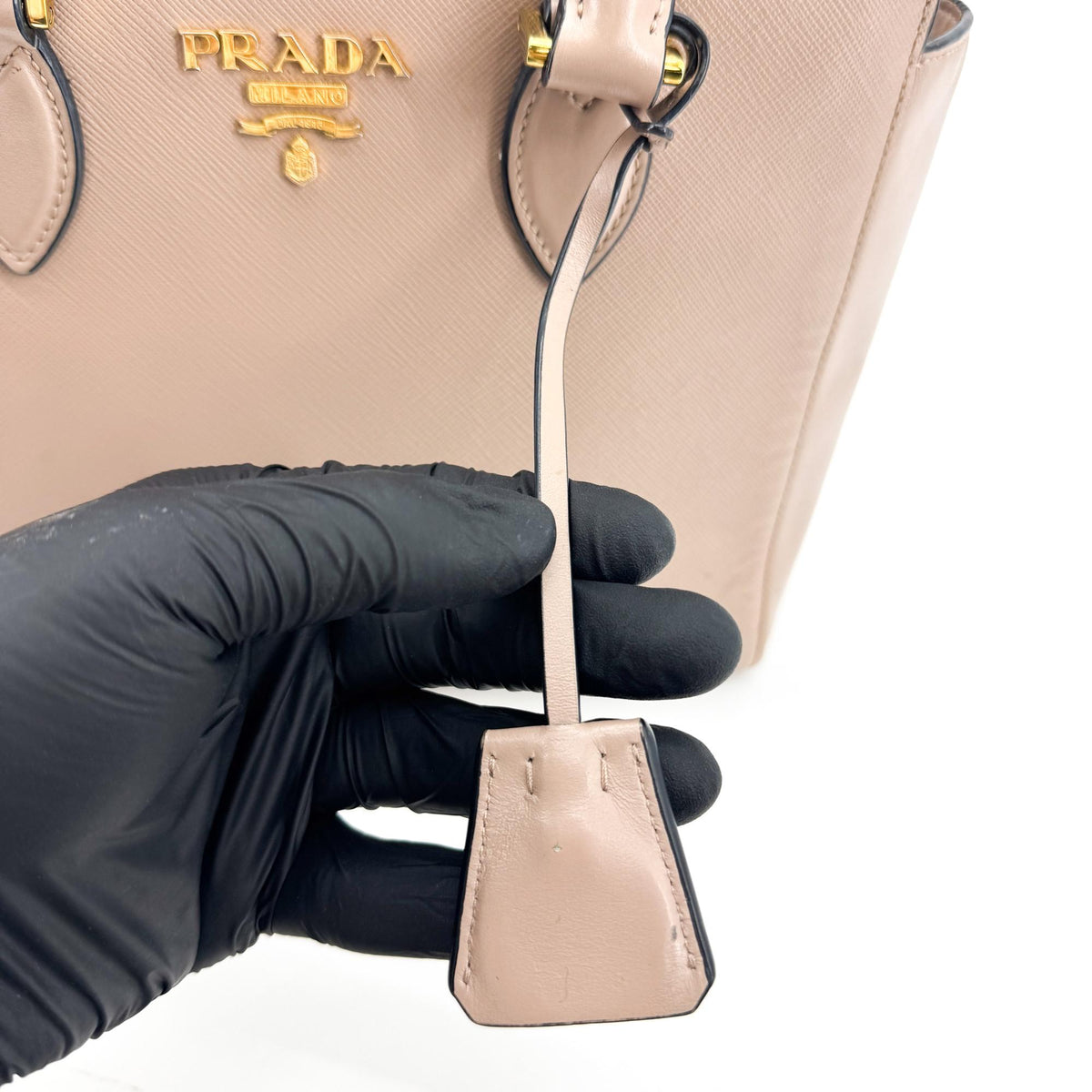 Prada Vintage Tote Leather, Beige, Leather, Tote Bag