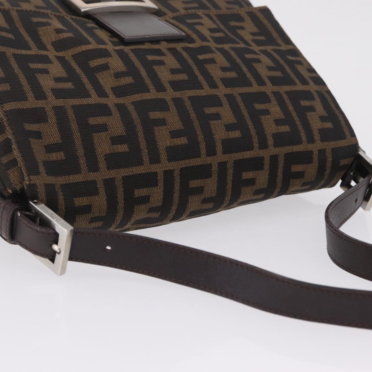 Fendi Zucchino Mamma Baguette Canvas, Brown, Canvas, Shoulder Bag