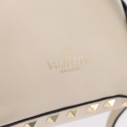 Valentino Garavani Rockstud Leather, Beige, Leather, Tote Bag
