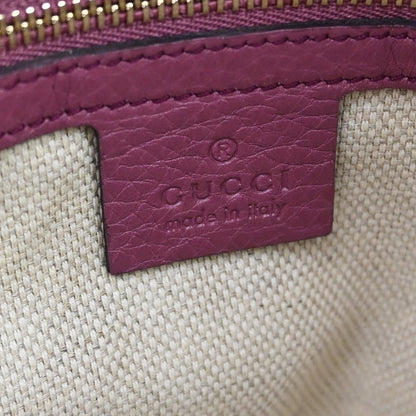 Gucci Soho Convertible Top Handle Leather, Purple, Leather, Handbag