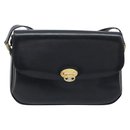 Celine Shoulder Leather, Black, Leather, Shoulder Bag