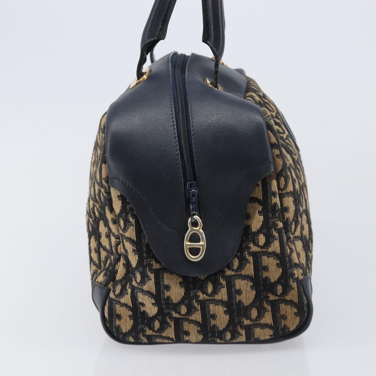 Christian Dior Detective Handle Leather, Navy, Canvas, Handbag