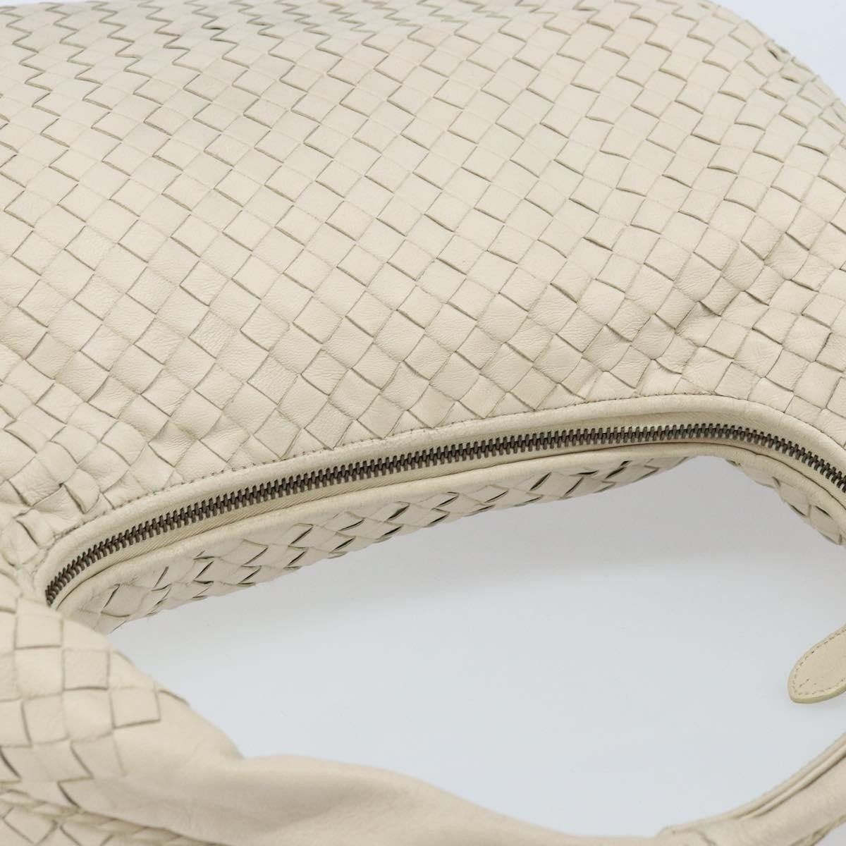 Bottega Veneta Zip Hobo Intrecciato, White, Leather, Handbag