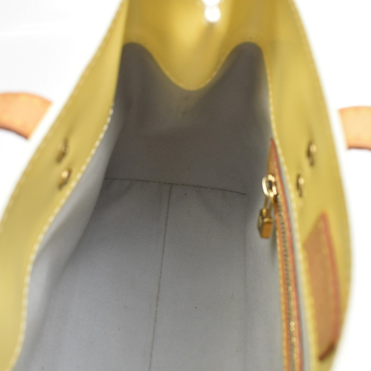 Louis Vuitton Reade Monogram Vernis, Yellow, Patent Leather, Handbag