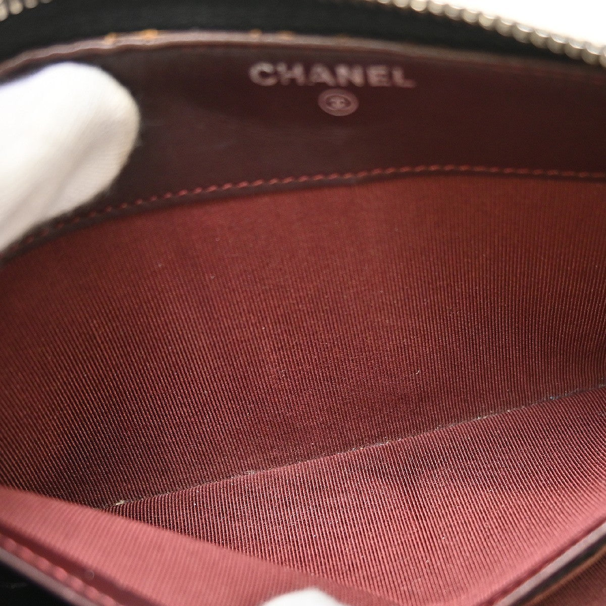 Chanel Zip Around Organizer Quilted Caviar, Black, Leather, Wallet