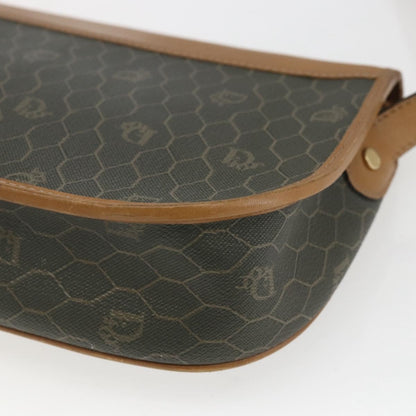 Christian Dior Vintage Honeycomb Flap Canvas and Leather, Khaki, Canvas, Shoulder Bag