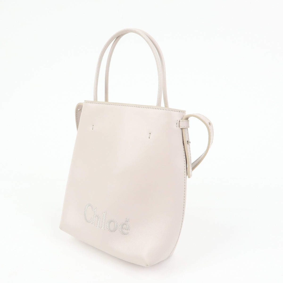 Chloe Sense Leather, Pink, Leather, Tote Bag