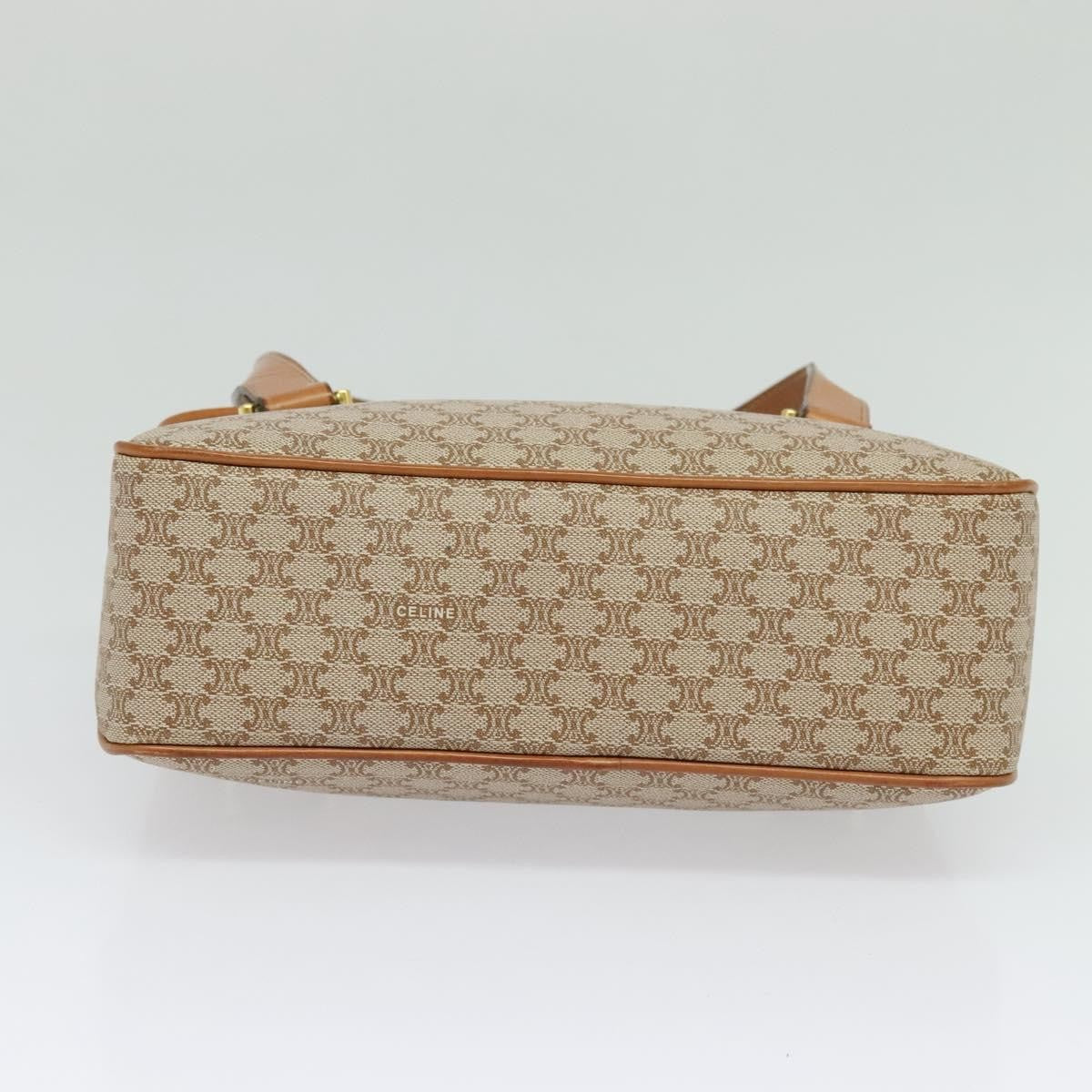 Celine Vintage Macadam Canvas and Leather, Beige, Canvas, Handbag