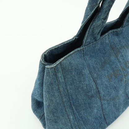 Prada Canapa Denim, Blue, Denim, Tote Bag