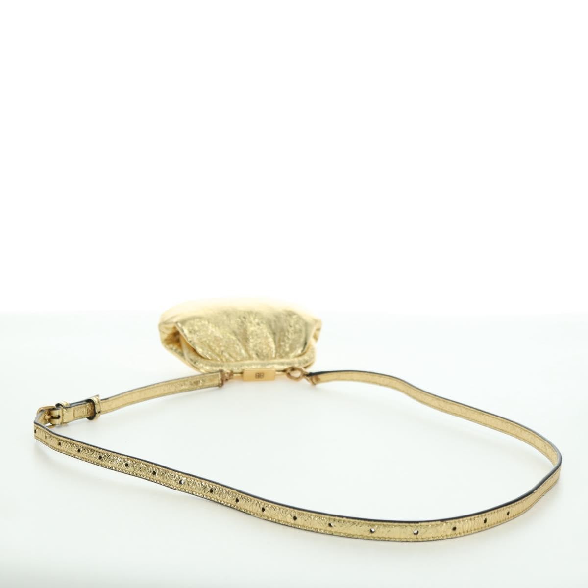 Balenciaga Cloud Clutch Leather, Gold, Leather, Clutch