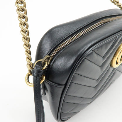 Gucci GG Marmont Matelasse Leather, Black, Leather, Shoulder Bag