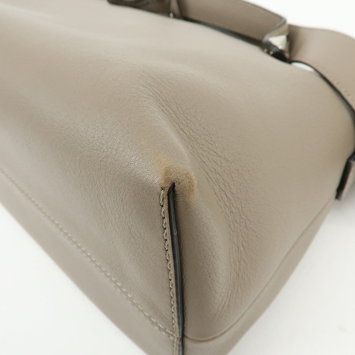 Fendi By The Way Satchel Leather, Beige, Leather, Handbag