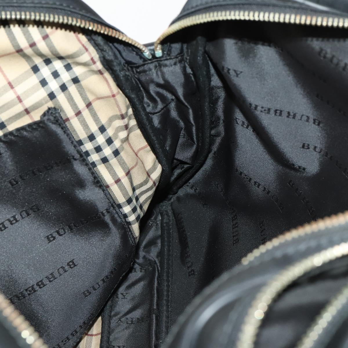 Burberry Front Zip Pocket Convertible Leather, Black, Nylon, Briefcase