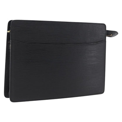 Louis Vuitton Pochette Homme Epi Leather, Black, Leather, Clutch