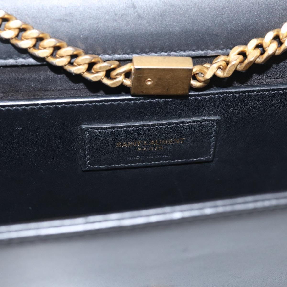 Saint Laurent Classic Monogram Tassel Leather, Black, Leather, Crossbody Bag