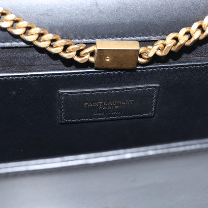 Saint Laurent Classic Monogram Tassel Leather, Black, Leather, Crossbody Bag