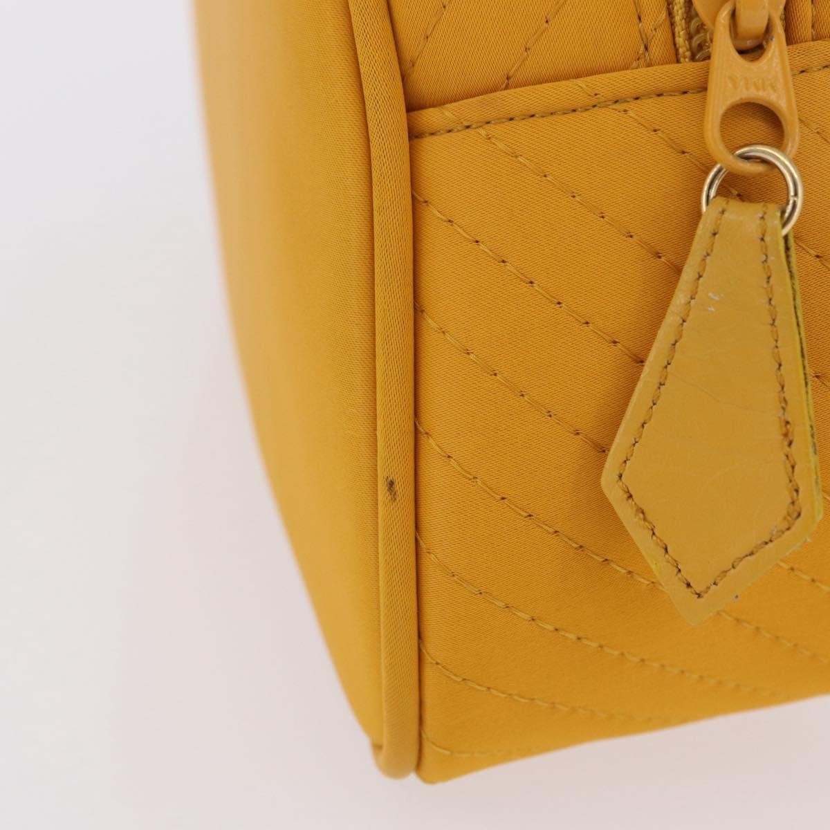 Saint Laurent Vintage Quilted Top Handle Bag Nylon, Yellow, Nylon, Handbag