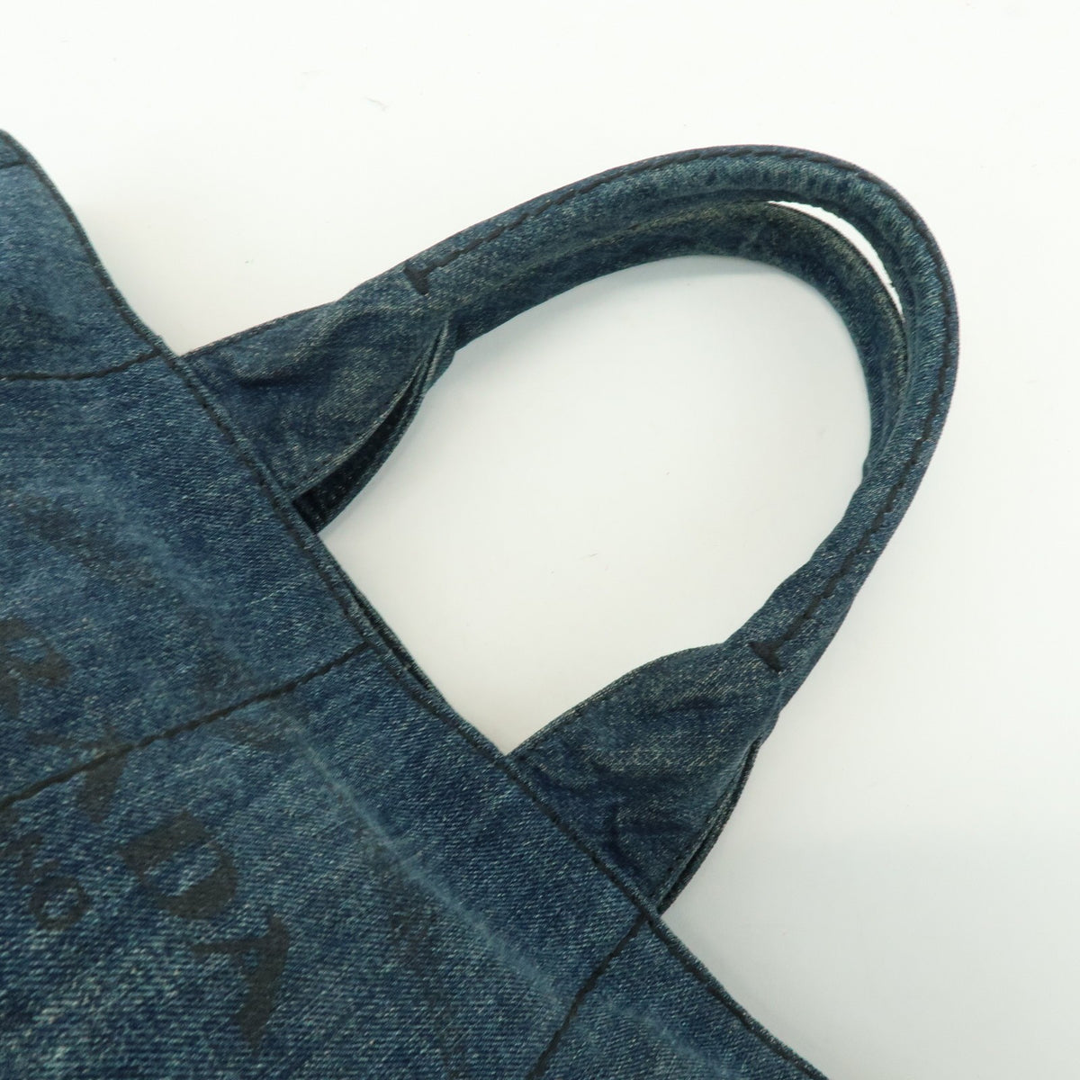 Prada Canapa Denim, Blue, Denim, Tote Bag