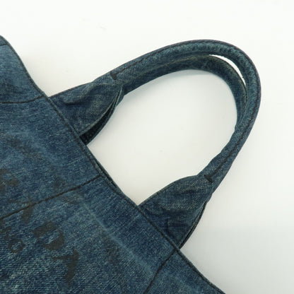 Prada Canapa Denim, Blue, Denim, Tote Bag