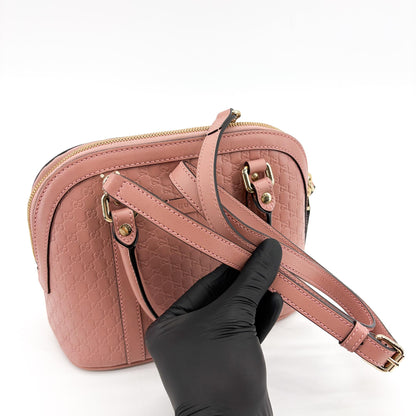 Gucci Convertible Dome Satchel Microguccissima Leather, Pink, Leather, Handbag