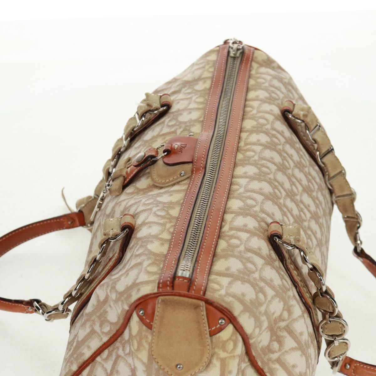 Christian Dior Vintage Trotter Romantique Boston Diorissimo Coated Canvas, Beige, Canvas, Handbag