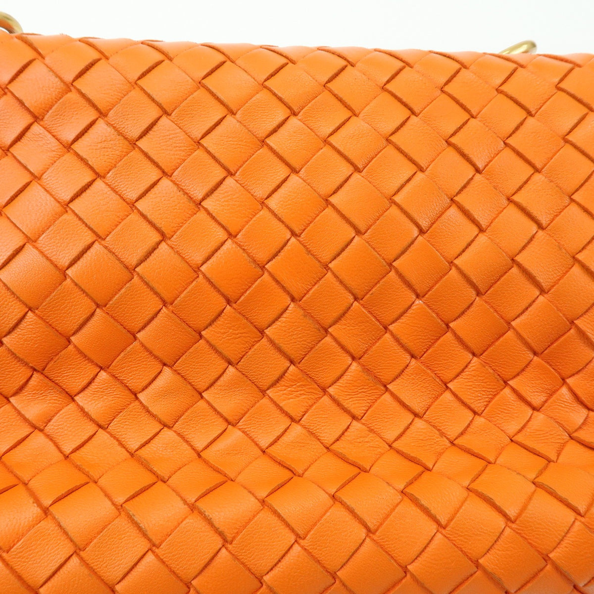 Bottega Veneta Olimpia Intrecciato Nappa, Orange, Leather, Crossbody Bag