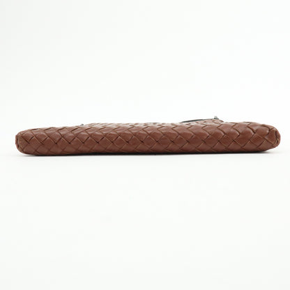Bottega Veneta Flat Messenger Intrecciato Nappa, Brown, Leather, Handbag