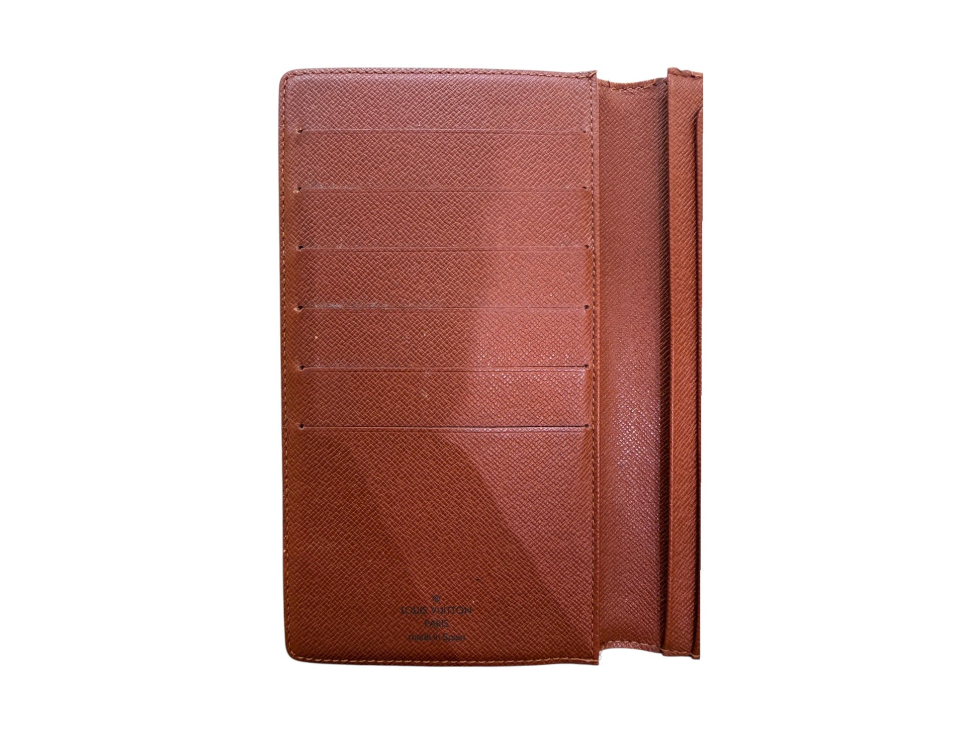 Louis Vuitton Vintage Checkbook Monogram Canvas, Brown, Canvas, Wallet
