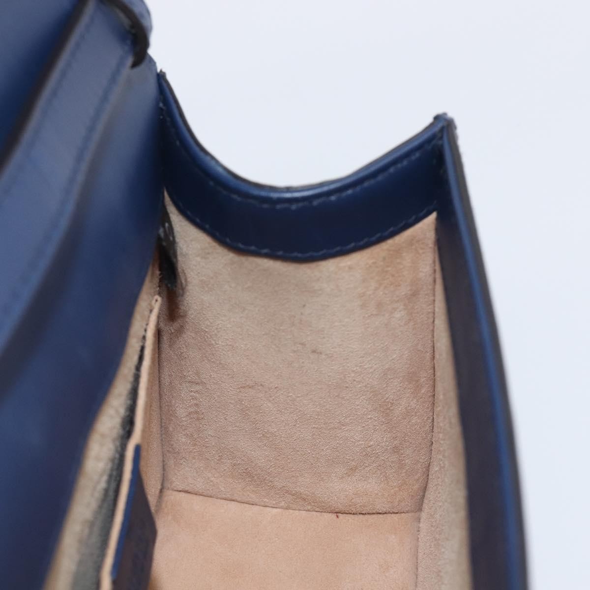 Gucci Sylvie Top Handle Leather, Navy, Leather, Handbag