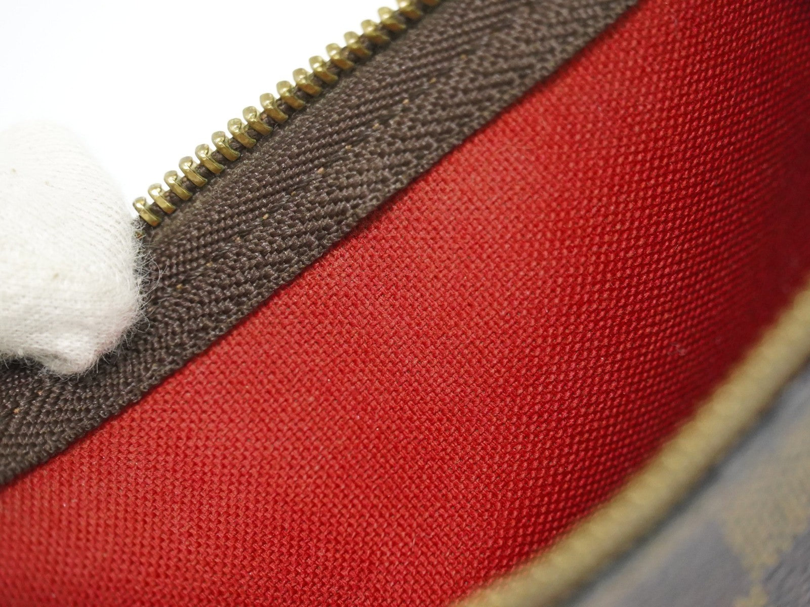 Louis Vuitton Pochette Accessoires Damier, Brown, Canvas, Clutch