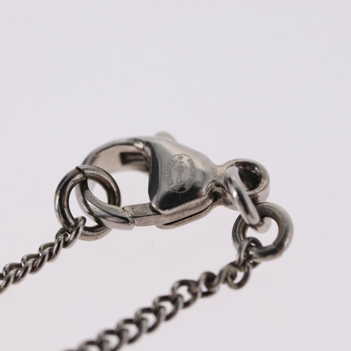 Chanel CC Pearl Drop Pendant Metal with Faux Pearl, Silver, Metal, Necklace
