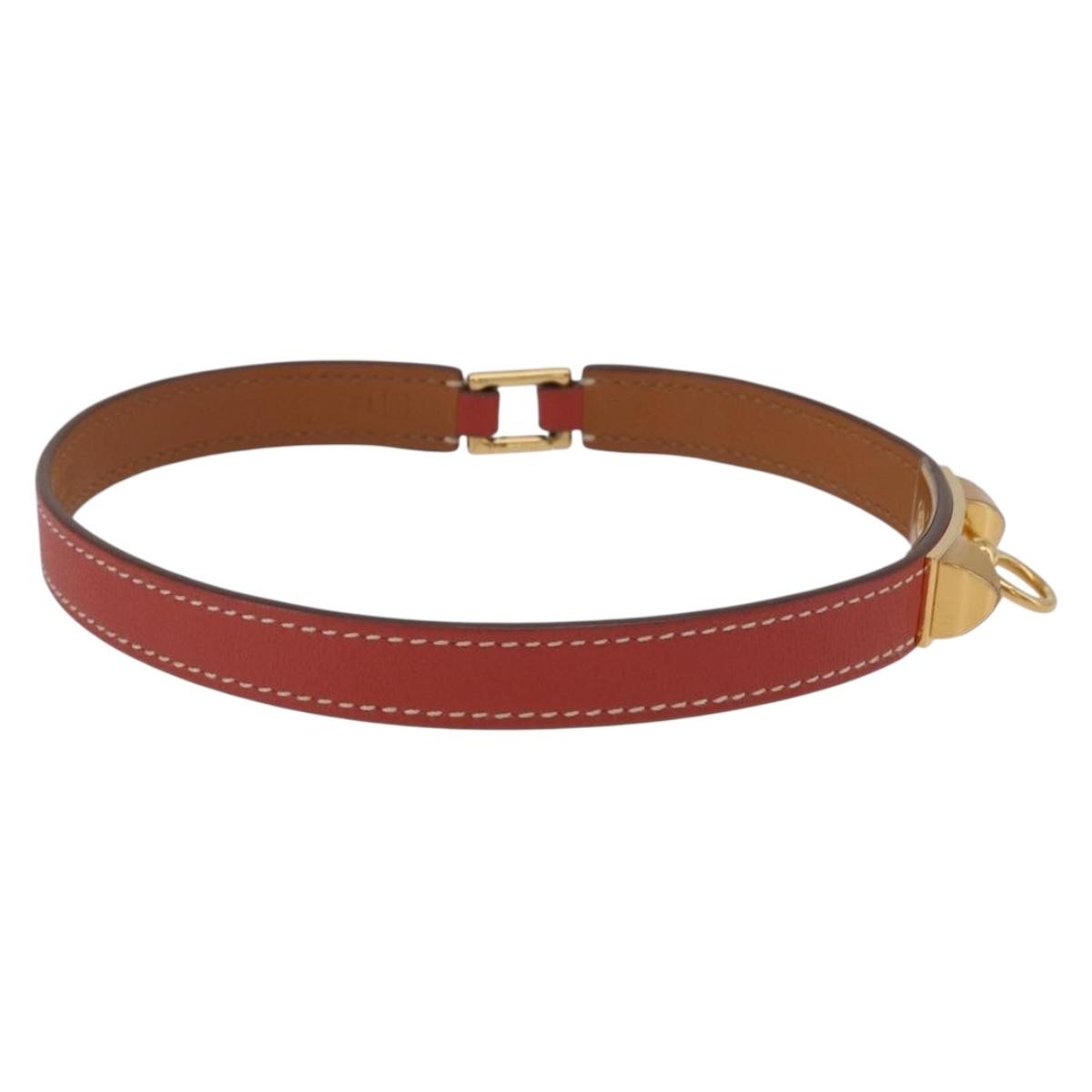 Hermes Rivale Double Tour Leather, Red, Leather, Bracelet