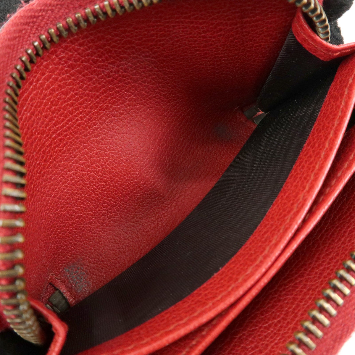 Gucci Logo Zip Card Case Printed Leather, Red, Leather, Wallet