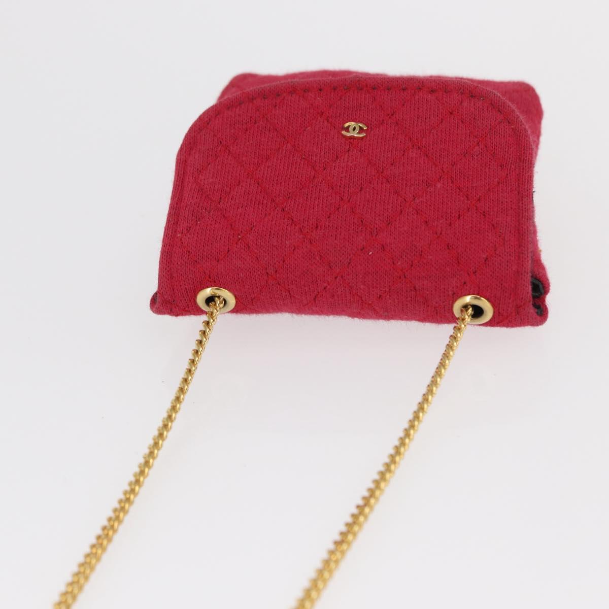 Chanel Vintage Chain Pocket Clutch Cotton, PINK, COTTON, Clutche & pouche